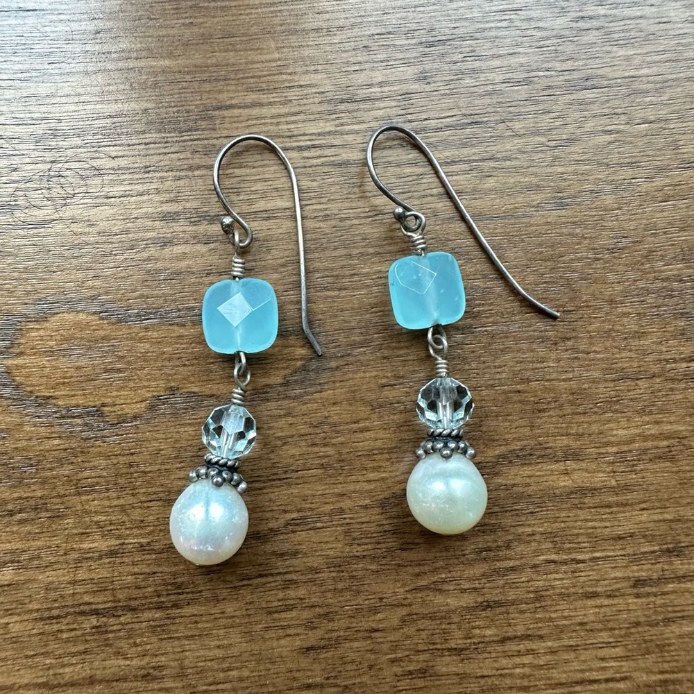 2x🎉HP🎉 🦋 2/$10 - Earrings - Turquoise/Pearl Handmade